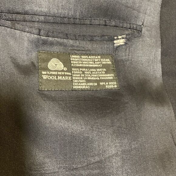 Stafford Suit Jacket 48L Navy Blue 3 Button Blazer - Picture 11 of 16